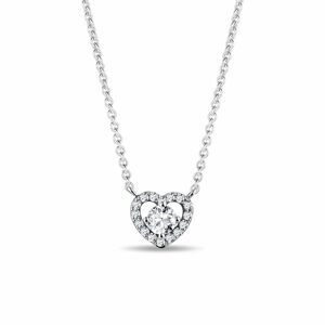 Diamantový náhrdelník srdce z bílého zlata KLENOTA