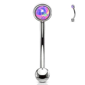 Piercing do obočí, fialový opál (1,2 x 8 mm) - OB0003A-1208