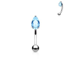 Piercing do obočí - zirkon (tyrkysová) - OB1005-Q