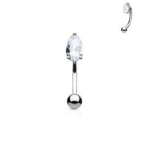 Piercing do obočí - zirkon (čirá) - OB1005-C