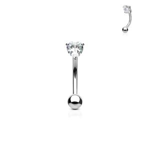 Piercing do obočí - zirkon (čirá) - OB1003-C