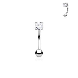 Piercing do obočí - zirkon (čirý) - OB1002-C
