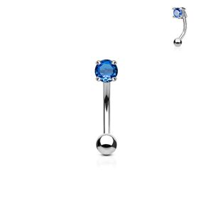 Piercing do obočí - zirkon (tmavě modrý) - OB1002-B