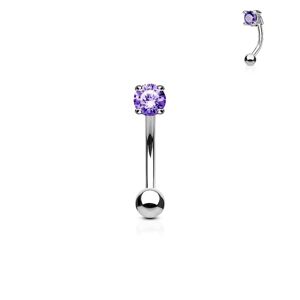 Piercing do obočí - zirkon (fialový) - OB1002-TZ