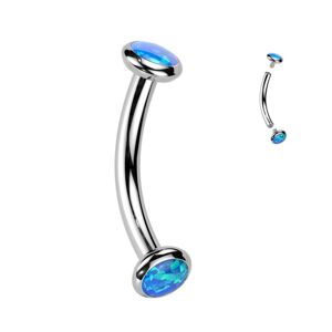 S4U Šperky4U Piercing do obočí TITAN, modrý opál - TIT1380-OP05