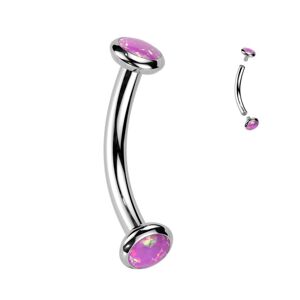 S4U Šperky4U Piercing do obočí TITAN, růžový opál - TIT1380-OP22