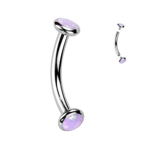 S4U Šperky4U Piercing do obočí TITAN, fialový opál - TIT1380-OP38