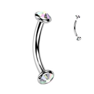 S4U Šperky4U Piercing do obočí TITAN (duhová) - TIT1381-AB