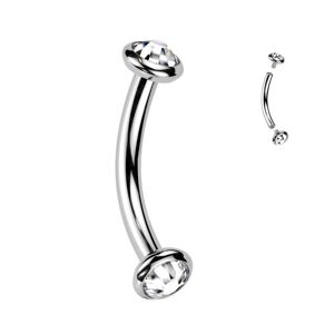 S4U Šperky4U Piercing do obočí TITAN (čirá) - TIT1381-C