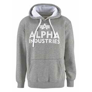 ALPHA INDUSTRIES Mikina  šedý melír / bílá