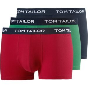 TOM TAILOR Boxerky  marine modrá / trávově zelená / karmínově červené