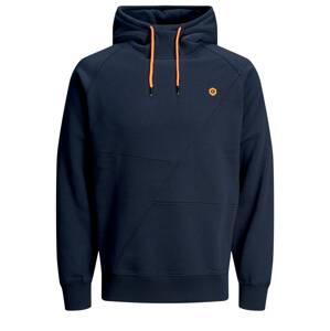 JACK & JONES Mikina 'Pinn'  námořnická modř / oranžová