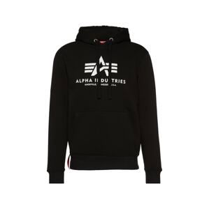 ALPHA INDUSTRIES Mikina 'Basic Hoody'  černá / bílá