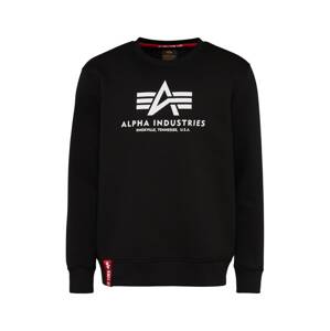 ALPHA INDUSTRIES Mikina  černá / bílá