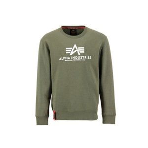 ALPHA INDUSTRIES Mikina 'Basic'  khaki / bílá