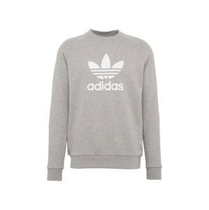 ADIDAS ORIGINALS Mikina 'Trefoil'  šedý melír / bílá