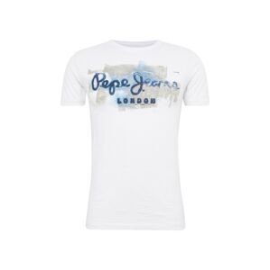 Pepe Jeans Tričko 'GOLDERS'  modrá / bílá