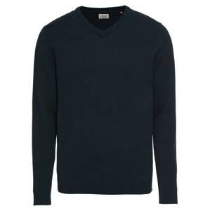 JACK & JONES Svetr 'JJEBASIC KNIT V-NECK'  noční modrá