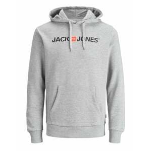 JACK & JONES Mikina  tmavě šedá / oranžová / černá