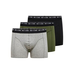 Only & Sons Boxerky 'NOLEN'  světle šedá / bílá / olivová / černá