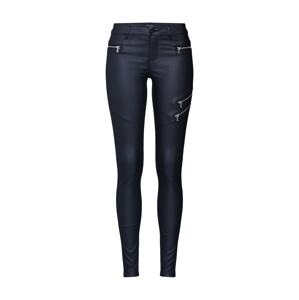 VERO MODA Kalhoty 'VMSEVEN MR SLIM COATED ZIPPER PANTS'  černá