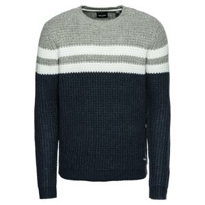 Only & Sons Svetr 'onsLAZLO STRIPED CREW NECK KNIT'  tmavě modrá / šedá / bílá