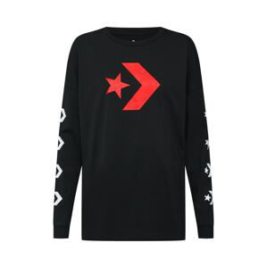 CONVERSE Tričko 'STAR CHEVRON LONG SLEEVE TEE'  červená / černá