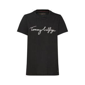 TOMMY HILFIGER Tričko 'Heritage'  černá / bílá