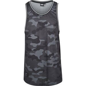 Urban Classics Tričko 'Camo Mesh'  šedá / tmavě šedá / černá