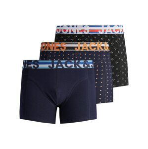 JACK & JONES Boxerky 'Henrik'  noční modrá / tmavě oranžová / červená / černá / bílá