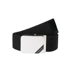 Calvin Klein Opasek '4CM ADJ. WEBBING PLAQUE BELT'  černá