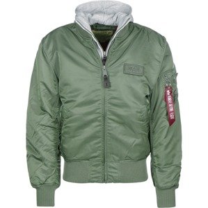 ALPHA INDUSTRIES Přechodná bunda 'MA-1 D-Tec'  šedý melír / zelená