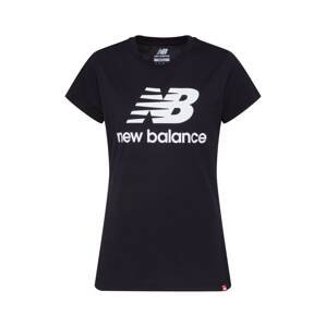new balance Funkční tričko 'Essentials Stacked Logo'  černá / bílá