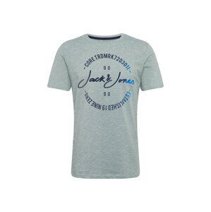 JACK & JONES Tričko 'JCOMICK TEE SS CREW NECK'  noční modrá / nebeská modř / šedá / bílá