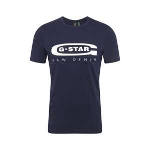 G-Star RAW Tričko  tmavě modrá / bílá