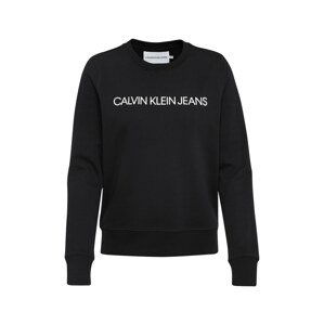 Calvin Klein Jeans Mikina  černá / bílá