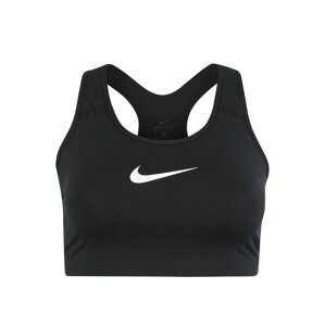 NIKE Sportovní podprsenka 'Swoosh'  černá / bílá