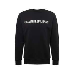 Calvin Klein Jeans Mikina  černá / bílá