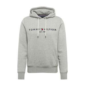 TOMMY HILFIGER Mikina  námořnická modř / šedý melír / červená / bílá