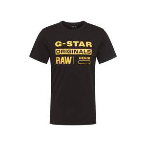 G-Star RAW Tričko 'Swando'  žlutá / černá