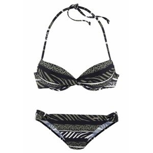 BRUNO BANANI Bikiny  olivová / černá / bílá