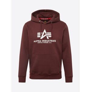 ALPHA INDUSTRIES Mikina  burgundská červeň / bílá