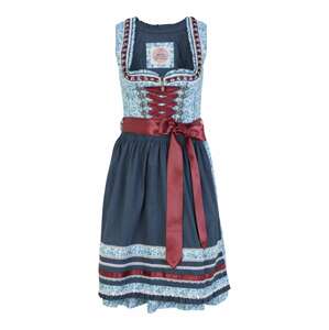 MARJO Dirndl 'Natalia 55'  námořnická modř / světlemodrá / burgundská červeň / bílá