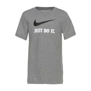 Nike Sportswear Tričko 'Swoosh'  bílá / šedý melír / černá