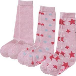 STERNTALER Ponožky  světlemodrá / pink / růžová / bílá