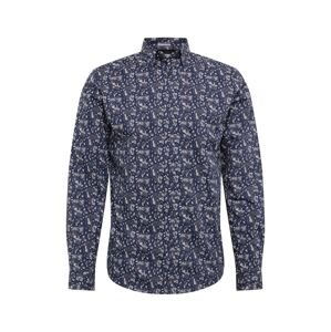 JACK & JONES Košile 'JPRFOCUS PAISLEY SHIRT L/S'  marine modrá / šedá / tmavě šedá