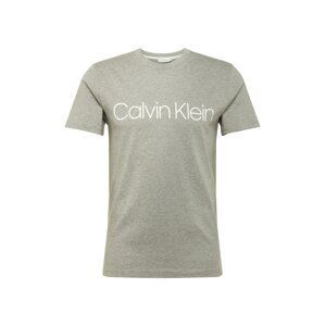 Calvin Klein Tričko  šedý melír / bílá