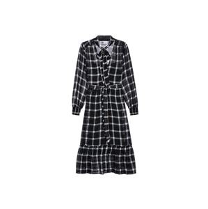 Miss Selfridge Šaty 'CHECK SMOCK MID DRS'  černá / bílá