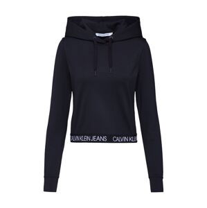 Calvin Klein Jeans Mikina 'LOGO ELASTIC MILANO HOODIE'  černá