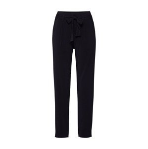 SAINT TROPEZ Kalhoty se sklady v pase 'R5005, BELTED PANT'  černá